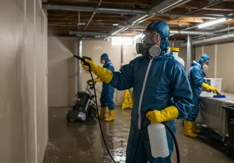 Basement Sanitization and Antimicrobial Treatment process in Effort, PA