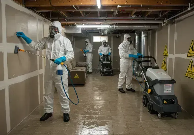 Basement Moisture Removal and Structural Drying process in Effort, PA